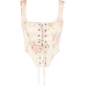 SELKIE The Summer Home Duchess Corset MEDIUM Pink Floral Print NEW with TAGS